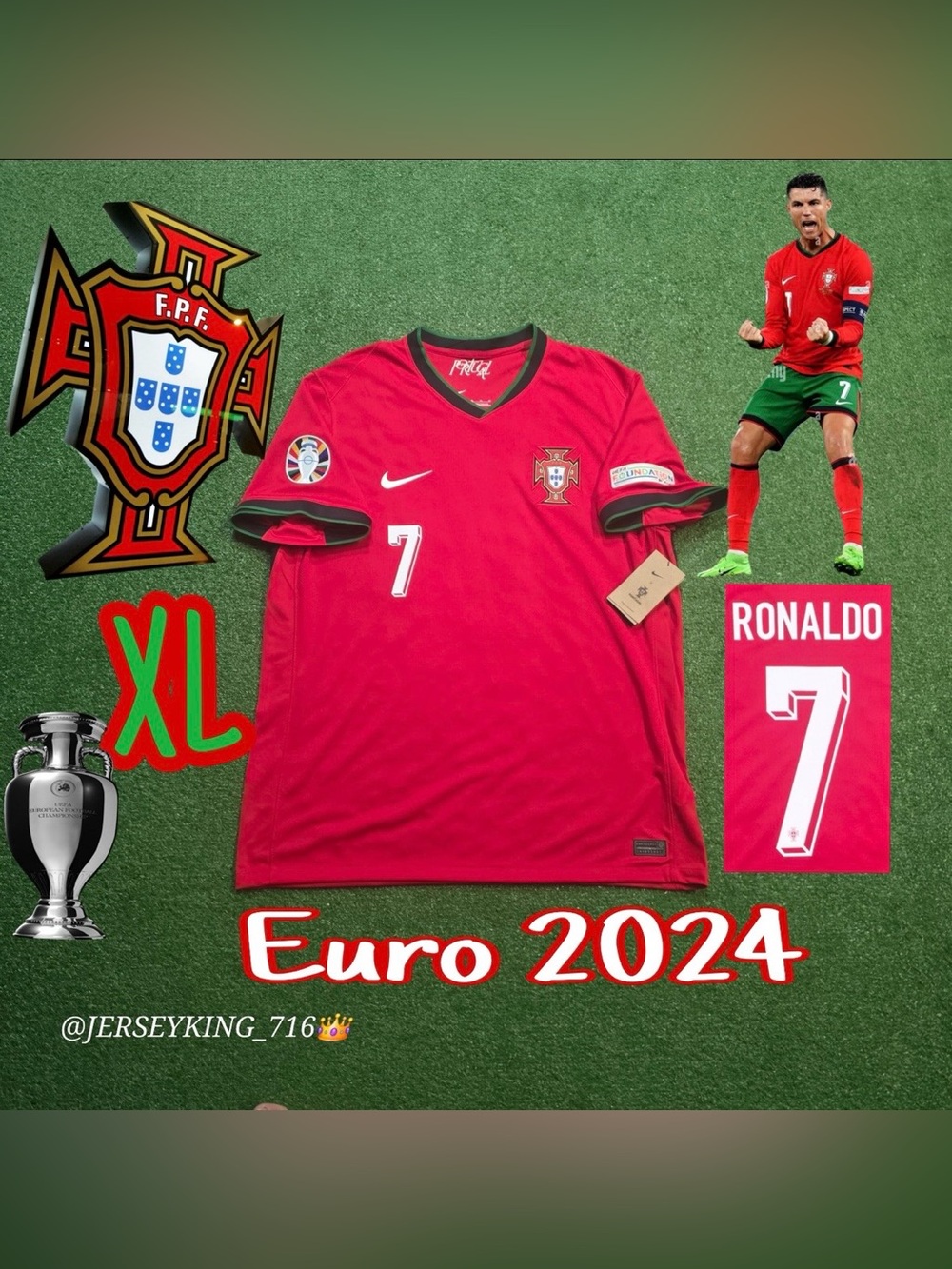 Nike Portugal Ronaldo 2022/23 home Soccer jersey player version Size Men’s XL